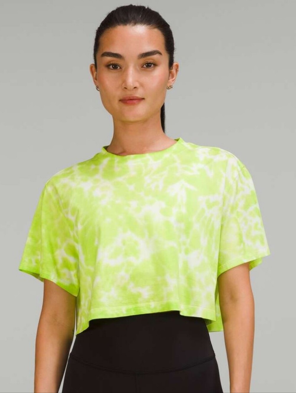 lululemon athletica All Yours Pima Cotton Chartreuse Tie-Dye Short Sleeve Tee